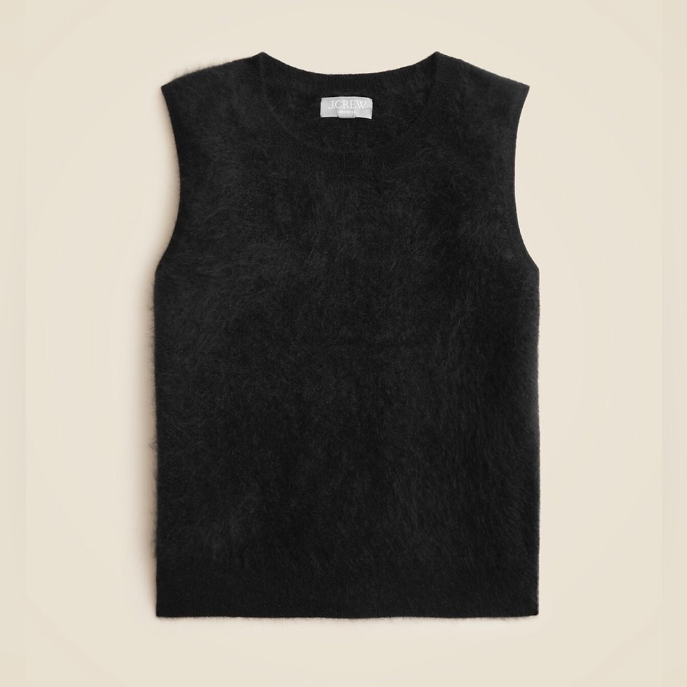 New J CREW Brushed Cashmere Sweater Shell Style CG786 Black Women’s Medium